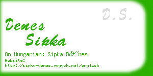 denes sipka business card